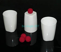 Cups and Balls (Porcelain White) - Magic Tricks, Stage Magic, Party Magic, Magic Prank.Fire Magic,Coin Magic, Illusion Magic, Card Tricks..etc..