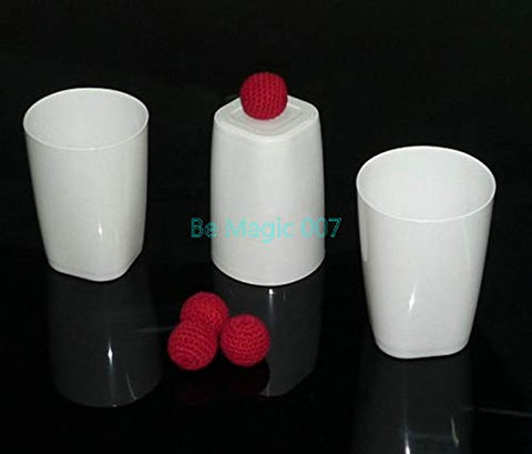 Cups and Balls (Porcelain White) - Magic Tricks, Stage Magic, Party Magic, Magic Prank.Fire Magic,Coin Magic, Illusion Magic, Card Tricks..etc..