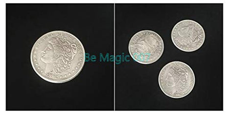 Super Triple Coin (Morgan Dollar - Magic Tricks, Stage Magic, Party Magic, Magic Prank.Fire Magic,Coin Magic, Illusion Magic, Card Tricks..etc..