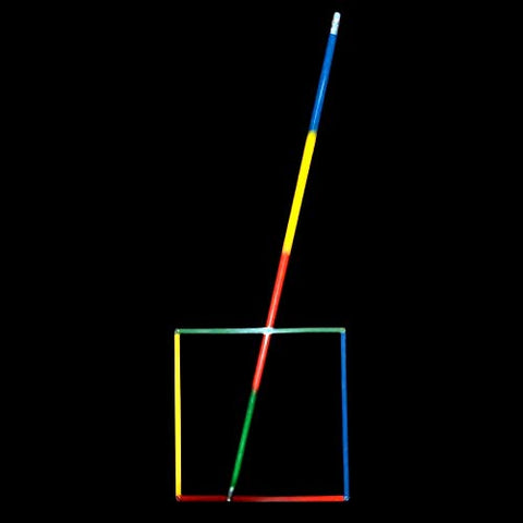 Stage Magic Tricks Cicyle to Square Appearing Cane, Magic Props,Party Tricks