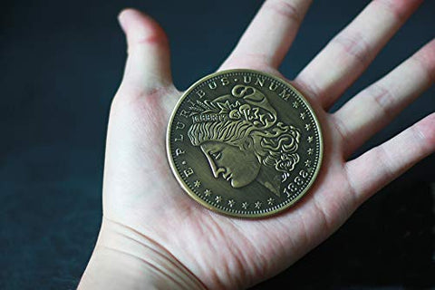 Jumbo Morgan Coin - Brass 3 inches - Magic Tricks, Stage Magic, Party Magic, Magic Prank.Fire Magic,Coin Magic, Illusion Magic, Card Tricks..etc..