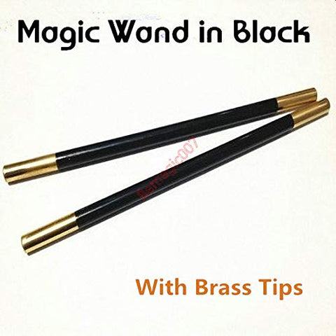 Magic Wand in Black (with Brass Tips) - Magic Tricks, Stage Magic, Party Magic, Magic Prank.etc..-- New Arrival