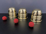 Super Cups and Balls (Brass) - Magic Tricks, Stage Magic, Party Magic, Magic Prank.etc..