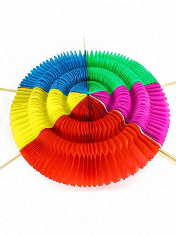 Stage Magic Tricks Appearing Large Rainbow Fan(60cm), Magic Props,Party Tricks