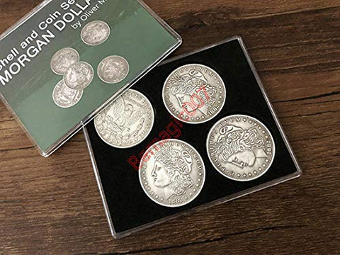 Morgan Dollar Shell and Coin Set - Magic Tricks, Stage Magic, Party Magic, Magic Prank.Fire Magic,Coin Magic, Illusion Magic, Card Tricks..etc..