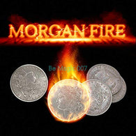 Morgan Fire Set (1 Fire Coin + 3 Morgan Coins + 1 Morgan Shell) - Magic Tricks, Stage Magic, Party Magic, Magic Prank.Fire Magic,Coin Magic, Illusion Magic, Card Tricks..etc..