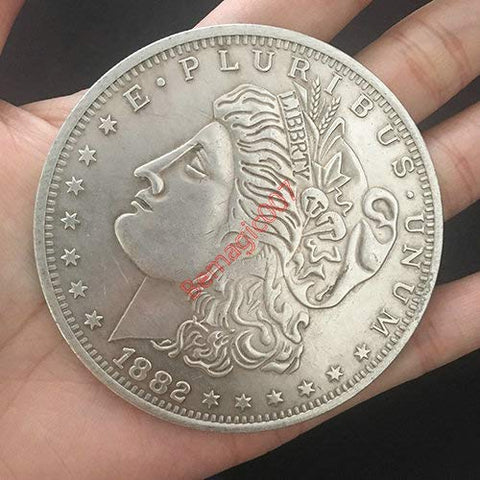Jumbo Morgan Coin - Silver 3 inches - Magic Tricks, Stage Magic, Party Magic, Magic Prank.Fire Magic,Coin Magic, Illusion Magic, Card Tricks..etc..