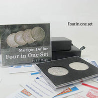 Four in One Morgan Dollar Set - Magic Tricks, Stage Magic, Party Magic, Magic Prank.Fire Magic,Coin Magic, Illusion Magic, Card Tricks..etc..