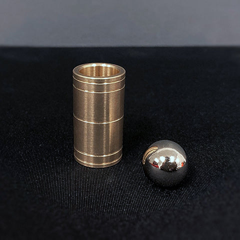Ball & Tube Mystery (Brass)-- magic trick, party trick, magic props, close up magic, stage magic.etc..