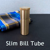Slim Bill Tube (Brass) --Magic Accessories, Money Magic -- New Arrival