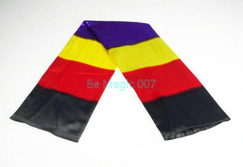 Black silk scarf to rainbow long scarf (silk version)  -- Silk & Cane Magic