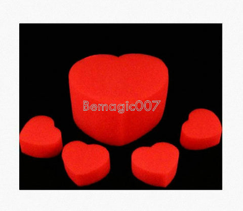 2 sets/order Multiplying Sponge Hearts To Jumbo Mystery  - Close Up Magic - Bemagic